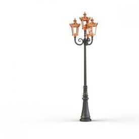 Louvre 11 | Klassische 4-flammige Gartenleuchte Nr. 11 aus Kupfer von Roger Pradier